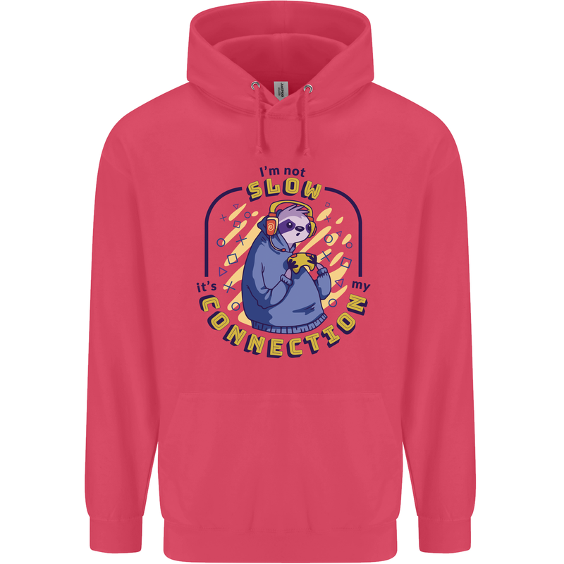 Sloth I'm Not Slow Funny Gaming Gamer Childrens Kids Hoodie Heliconia