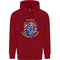 Sloth I'm Not Slow Funny Gaming Gamer Childrens Kids Hoodie Red