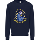 Sloth I'm Not Slow Funny Gaming Gamer Kids Sweatshirt Jumper Navy Blue