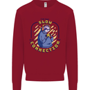 Sloth I'm Not Slow Funny Gaming Gamer Kids Sweatshirt Jumper Red