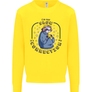 Sloth I'm Not Slow Funny Gaming Gamer Kids Sweatshirt Jumper Yellow