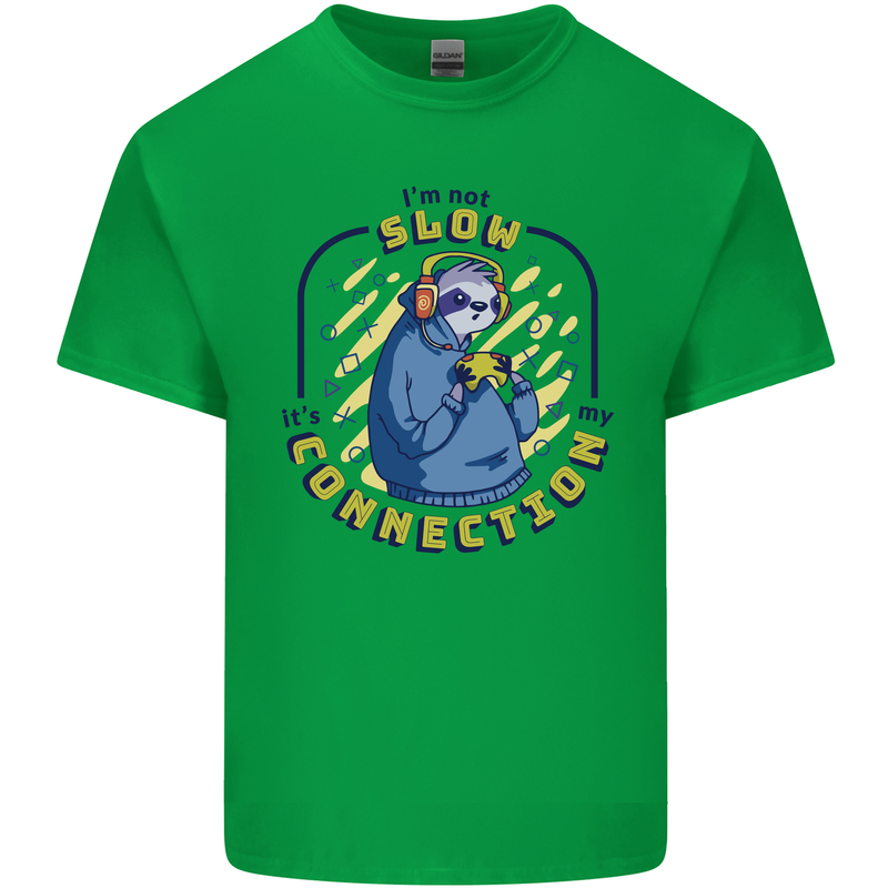 Sloth I'm Not Slow Funny Gaming Gamer Kids T-Shirt Childrens Irish Green