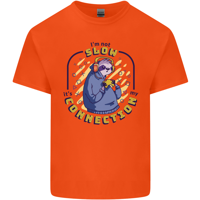 Sloth I'm Not Slow Funny Gaming Gamer Kids T-Shirt Childrens Orange