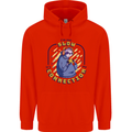 Sloth I'm Not Slow Funny Gaming Gamer Mens 80% Cotton Hoodie Bright Red