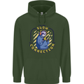 Sloth I'm Not Slow Funny Gaming Gamer Mens 80% Cotton Hoodie Forest Green