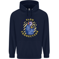 Sloth I'm Not Slow Funny Gaming Gamer Mens 80% Cotton Hoodie Navy Blue