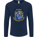 Sloth I'm Not Slow Funny Gaming Gamer Mens Long Sleeve T-Shirt Navy Blue
