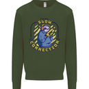 Sloth I'm Not Slow Funny Gaming Gamer Mens Sweatshirt Jumper Forest Green