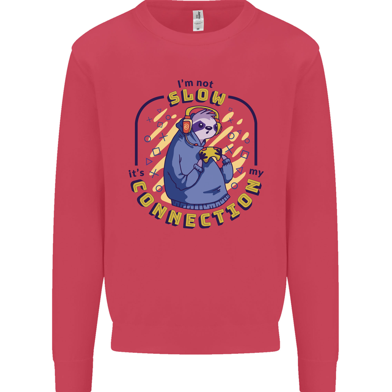 Sloth I'm Not Slow Funny Gaming Gamer Mens Sweatshirt Jumper Heliconia