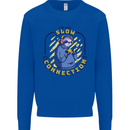 Sloth I'm Not Slow Funny Gaming Gamer Mens Sweatshirt Jumper Royal Blue