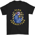 Sloth I'm Not Slow Funny Gaming Gamer Mens T-Shirt Cotton Gildan Black