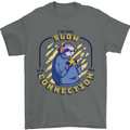 Sloth I'm Not Slow Funny Gaming Gamer Mens T-Shirt Cotton Gildan Charcoal