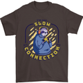 Sloth I'm Not Slow Funny Gaming Gamer Mens T-Shirt Cotton Gildan Dark Chocolate