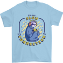 Sloth I'm Not Slow Funny Gaming Gamer Mens T-Shirt Cotton Gildan Light Blue