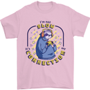 Sloth I'm Not Slow Funny Gaming Gamer Mens T-Shirt Cotton Gildan Light Pink