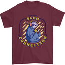 Sloth I'm Not Slow Funny Gaming Gamer Mens T-Shirt Cotton Gildan Maroon