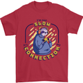 Sloth I'm Not Slow Funny Gaming Gamer Mens T-Shirt Cotton Gildan Red