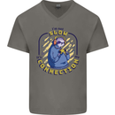 Sloth I'm Not Slow Funny Gaming Gamer Mens V-Neck Cotton T-Shirt Charcoal