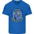 Sloth I'm Not Slow Funny Gaming Gamer Mens V-Neck Cotton T-Shirt Royal Blue