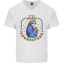 Sloth I'm Not Slow Funny Gaming Gamer Mens V-Neck Cotton T-Shirt White