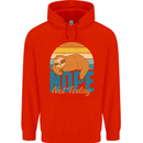 Sloth Nope Not Today Funny Lazy Childrens Kids Hoodie Bright Red