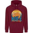Sloth Nope Not Today Funny Lazy Childrens Kids Hoodie Maroon