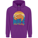 Sloth Nope Not Today Funny Lazy Childrens Kids Hoodie Purple