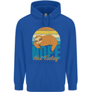 Sloth Nope Not Today Funny Lazy Childrens Kids Hoodie Royal Blue
