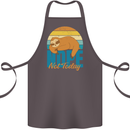 Sloth Nope Not Today Funny Lazy Cotton Apron 100% Organic Dark Grey