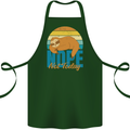 Sloth Nope Not Today Funny Lazy Cotton Apron 100% Organic Forest Green
