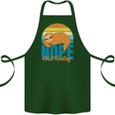 Sloth Nope Not Today Funny Lazy Cotton Apron 100% Organic Forest Green