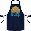 Sloth Nope Not Today Funny Lazy Cotton Apron 100% Organic Navy Blue