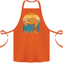 Sloth Nope Not Today Funny Lazy Cotton Apron 100% Organic Orange