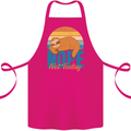 Sloth Nope Not Today Funny Lazy Cotton Apron 100% Organic Pink