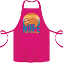 Sloth Nope Not Today Funny Lazy Cotton Apron 100% Organic Pink