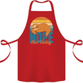 Sloth Nope Not Today Funny Lazy Cotton Apron 100% Organic Red