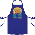Sloth Nope Not Today Funny Lazy Cotton Apron 100% Organic Royal Blue