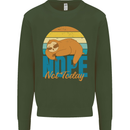 Sloth Nope Not Today Funny Lazy Kids Sweatshirt Jumper Forest Green