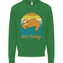 Sloth Nope Not Today Funny Lazy Kids Sweatshirt Jumper Irish Green
