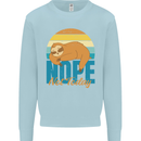 Sloth Nope Not Today Funny Lazy Kids Sweatshirt Jumper Light Blue
