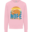 Sloth Nope Not Today Funny Lazy Kids Sweatshirt Jumper Light Pink