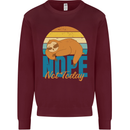 Sloth Nope Not Today Funny Lazy Kids Sweatshirt Jumper Maroon