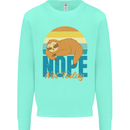 Sloth Nope Not Today Funny Lazy Kids Sweatshirt Jumper Peppermint
