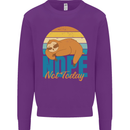 Sloth Nope Not Today Funny Lazy Kids Sweatshirt Jumper Purple