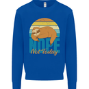 Sloth Nope Not Today Funny Lazy Kids Sweatshirt Jumper Royal Blue
