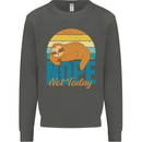 Sloth Nope Not Today Funny Lazy Kids Sweatshirt Jumper Storm Grey