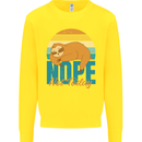 Sloth Nope Not Today Funny Lazy Kids Sweatshirt Jumper Yellow