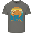 Sloth Nope Not Today Funny Lazy Kids T-Shirt Childrens Charcoal