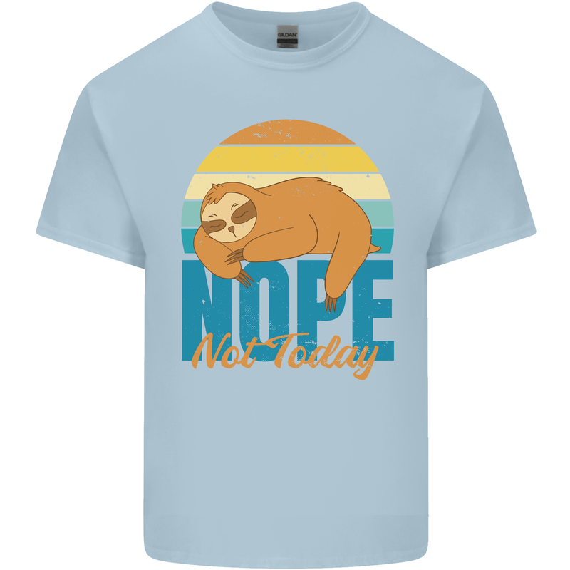 Sloth Nope Not Today Funny Lazy Kids T-Shirt Childrens Light Blue