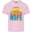Sloth Nope Not Today Funny Lazy Kids T-Shirt Childrens Light Pink
